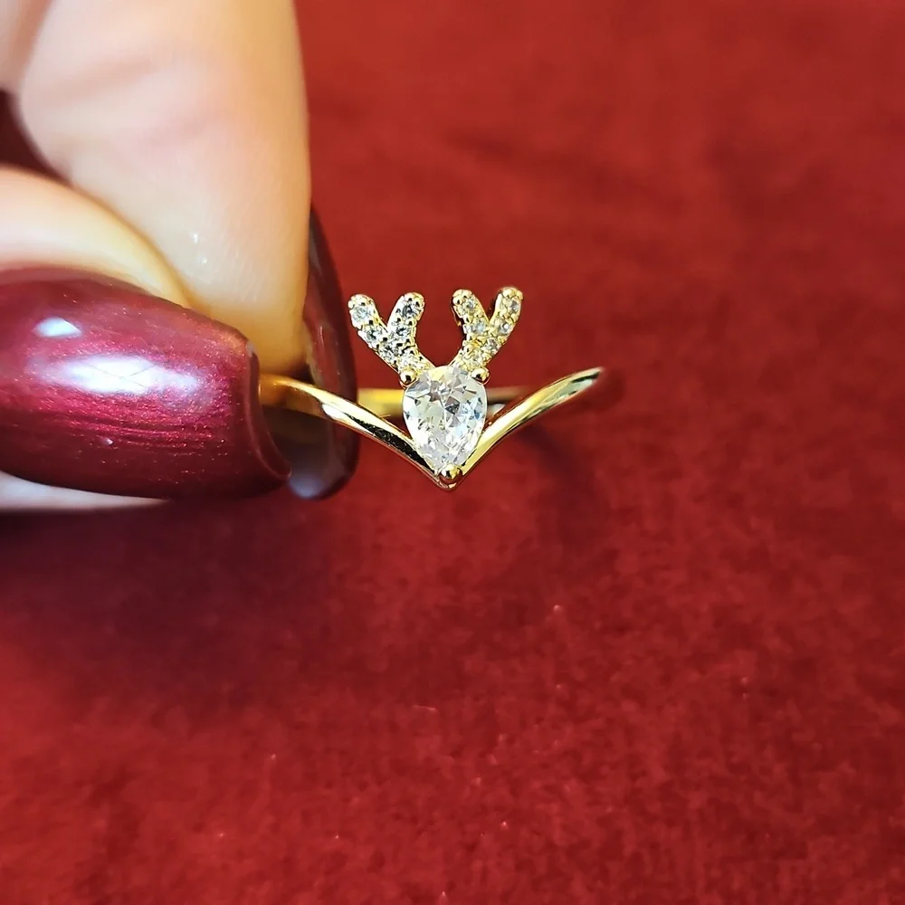 Elegant Gold and Silver Women's Ring Size 9.5 (6cm)